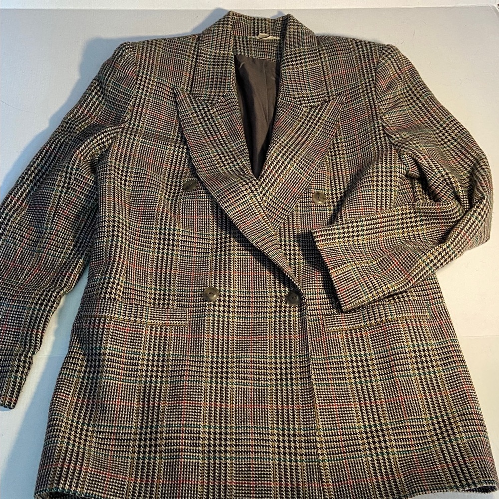 Vintage 80’s EGO Fashions Houndstooth Blazer with padded shoulders